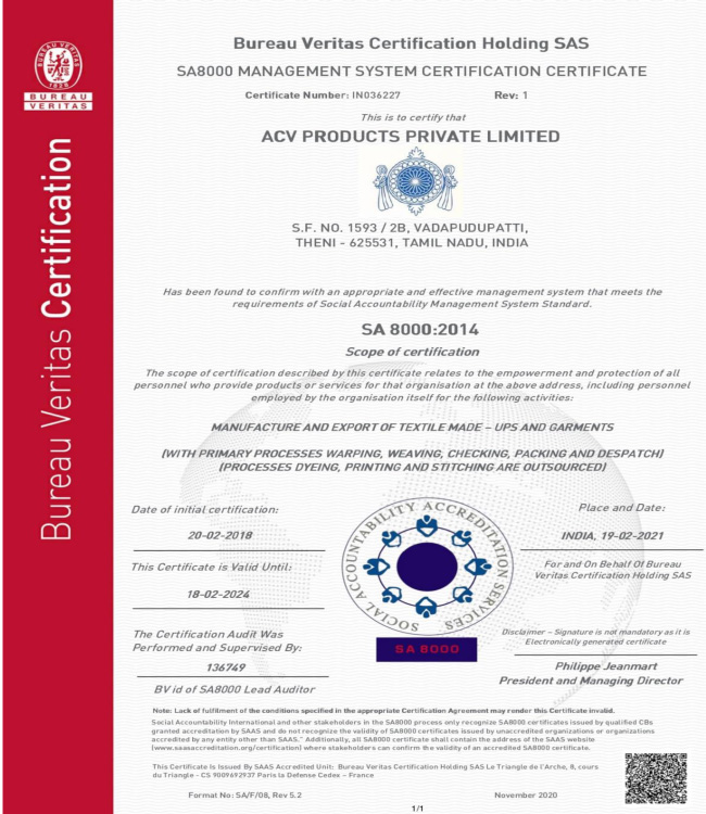 SA800:2014 Certification